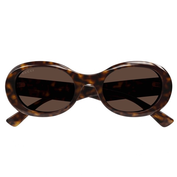 NEW GUCCI OVAL SUNGLASSES GUCCI GG1587S 002 HAVANA BROWN EYEWEAR - Picture 2 of 3